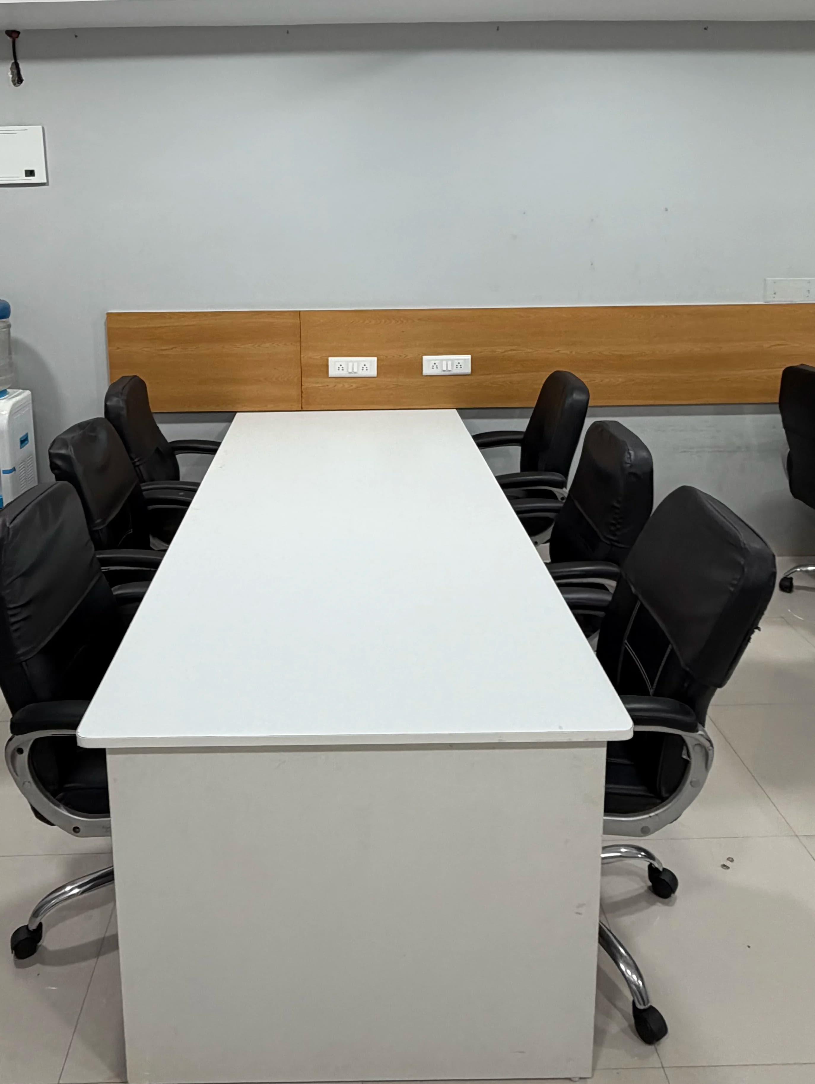 Open desk area with bright interiors